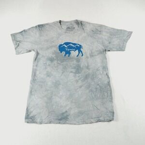 The Mountain T-Shirt Mens Small Gray Wyoming Short Sleeve Crew Neck USA Vintage‎